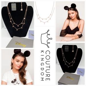 Disney Couture Mickey Mouse - Word Lettered Necklace 'Rose Gold Plated NWT & Box